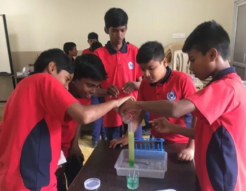 Well-maintained and clean school entrance with welcoming decor